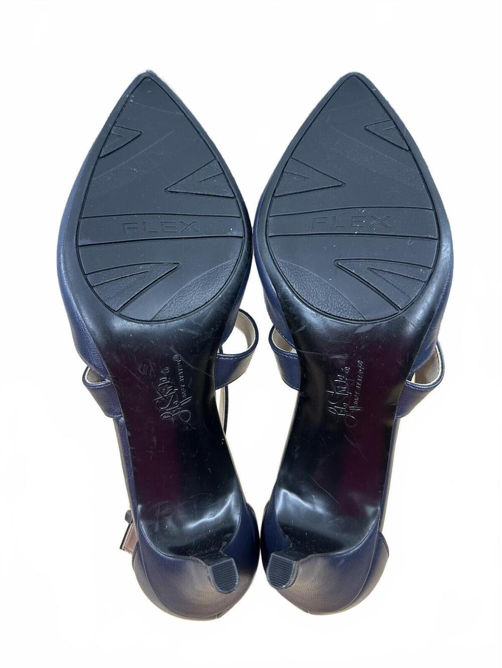 LifeStride Navy Blue Pointed Toe Slingback Heels Y2K Glam - Picture 6 of 8
